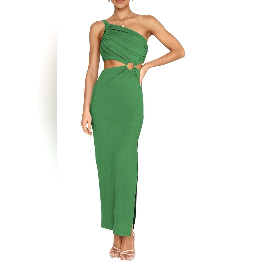 Caracilia Women's Summer Bodycon Maxi Dress One Shoulder Strappy Cocktail NWT - Picture 1 of 9